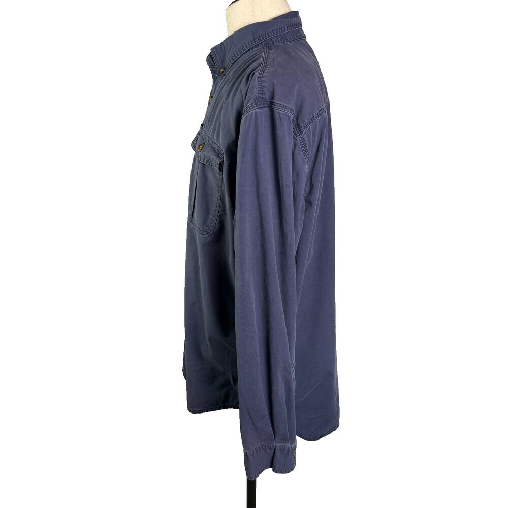 Carhartt Men's XL Relaxed Fit Work Shirt Blue Long Sleeve Heavyweight Cotton - Picture 7 of 13